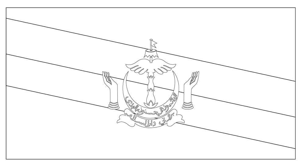 Dibujo de Bandera de Brunei para Colorear