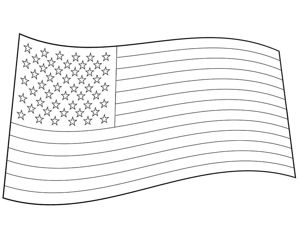 Dibujo de Bandera de Ee Uu para Colorear