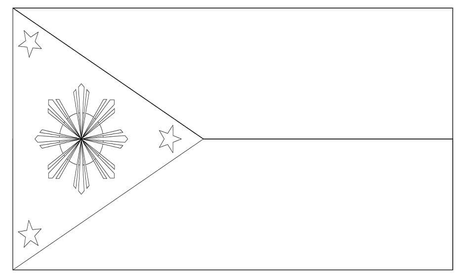 Dibujo de Bandera de Filipinas para Colorear