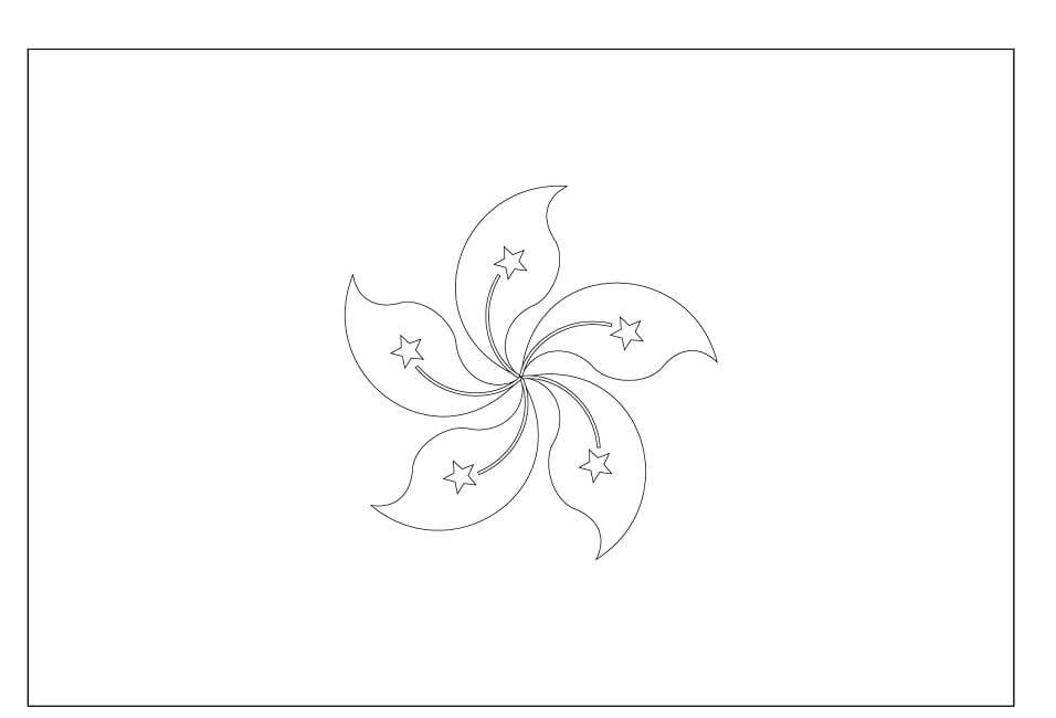 Dibujo de Bandera de Hong Kong para Colorear