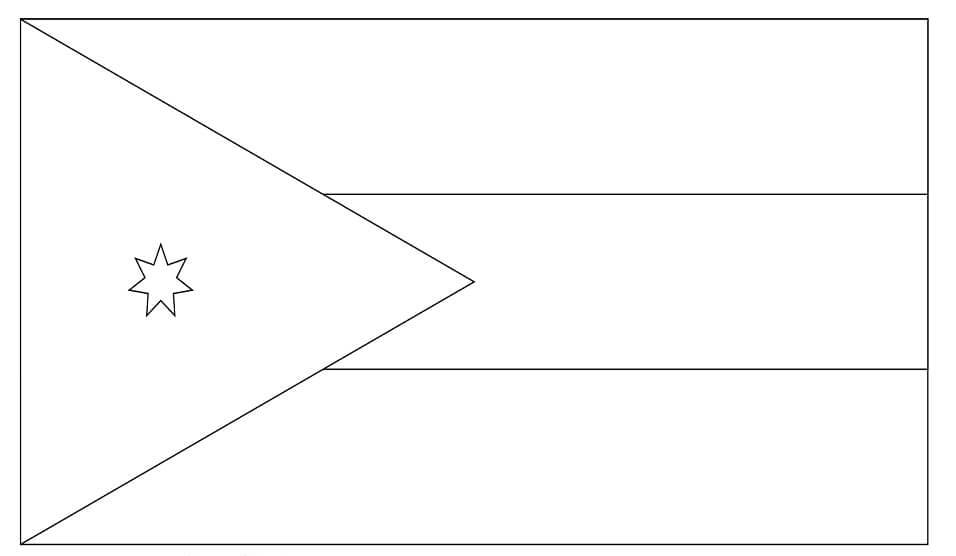 Dibujo de Bandera de Jordania para Colorear