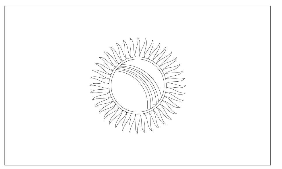 Dibujo de Bandera de Kirguistan para Colorear