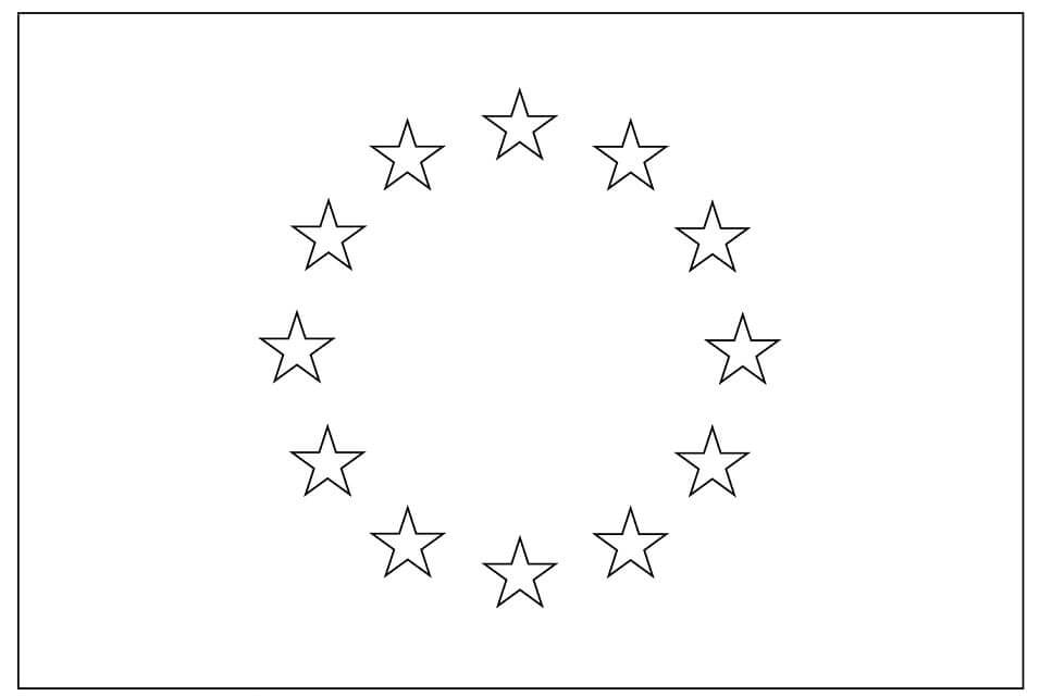 Dibujo de Bandera de la unión Europea para Colorear