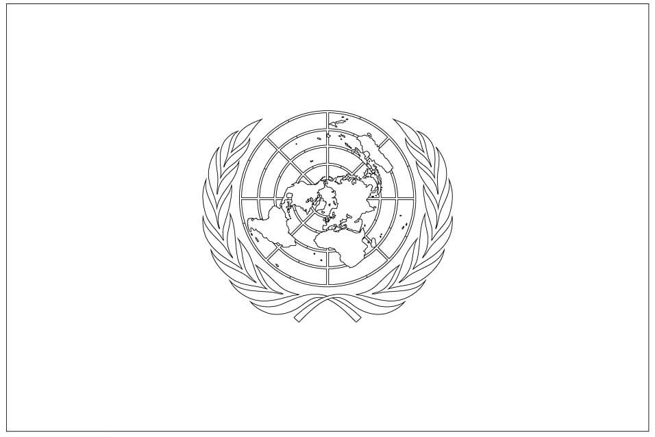Dibujo de Bandera de las Naciones Unidas para Colorear