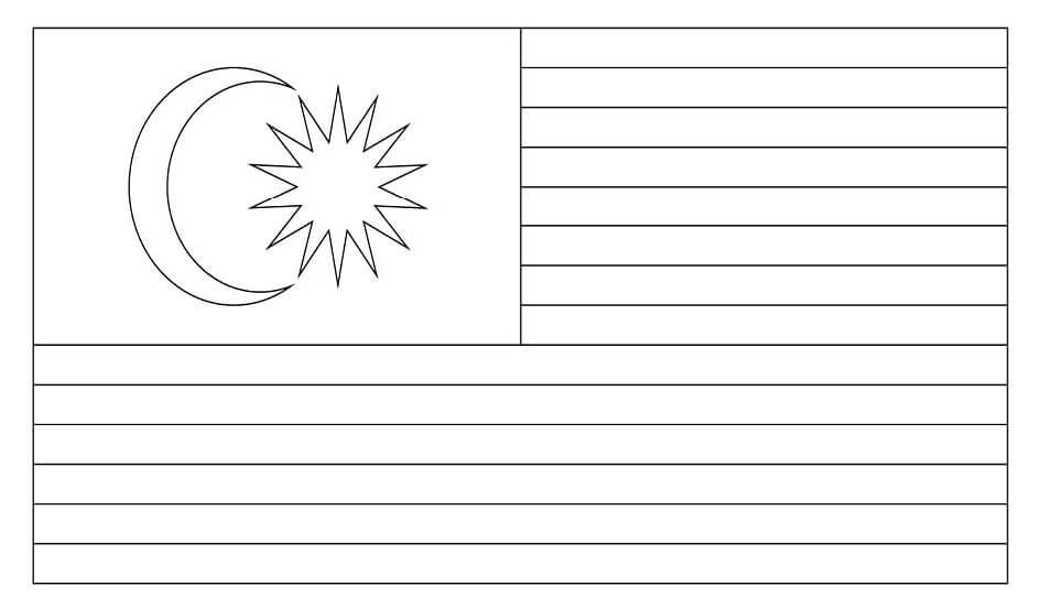 Dibujo de Bandera de Malasia para Colorear