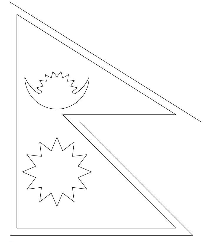 Dibujo de Bandera de Nepal para Colorear