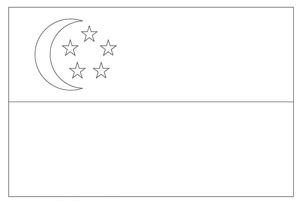 Dibujo de Bandera de Singapur para Colorear