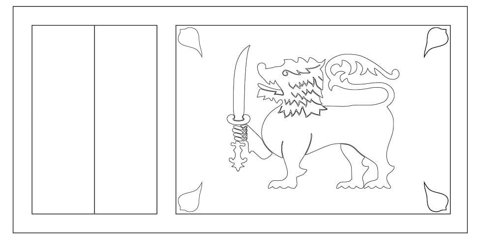 Dibujo de Bandera de Sri Lanka para Colorear