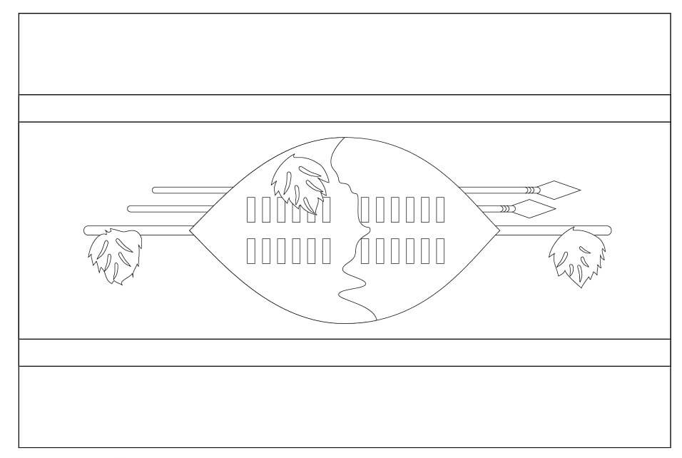 Dibujo de Bandera de Swazilandia para Colorear
