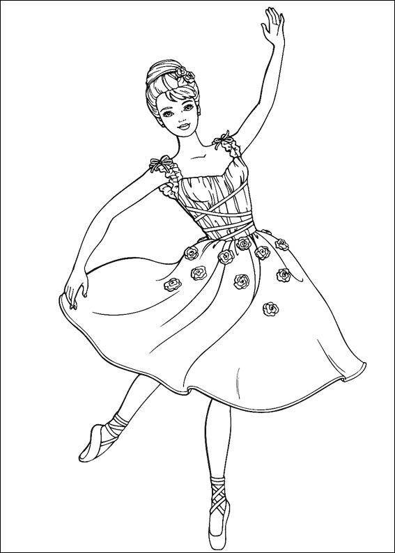 Dibujo de Barbie Bailando para Colorear