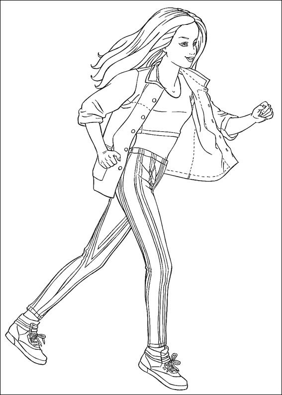 Dibujo de Barbie Corriendo para Colorear