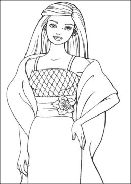 Dibujo de Barbie Hermosa para Colorear