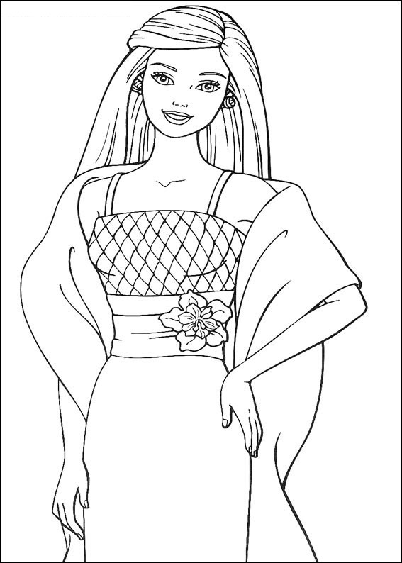 Dibujo de Barbie Hermosa para Colorear