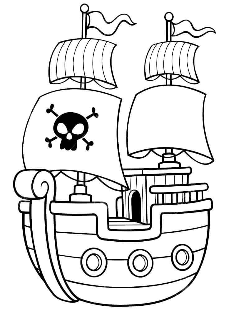 Dibujo de Barco Pirata Sencillo para Colorear