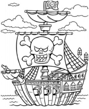 Dibujo de Super Barco Pirata para Colorear