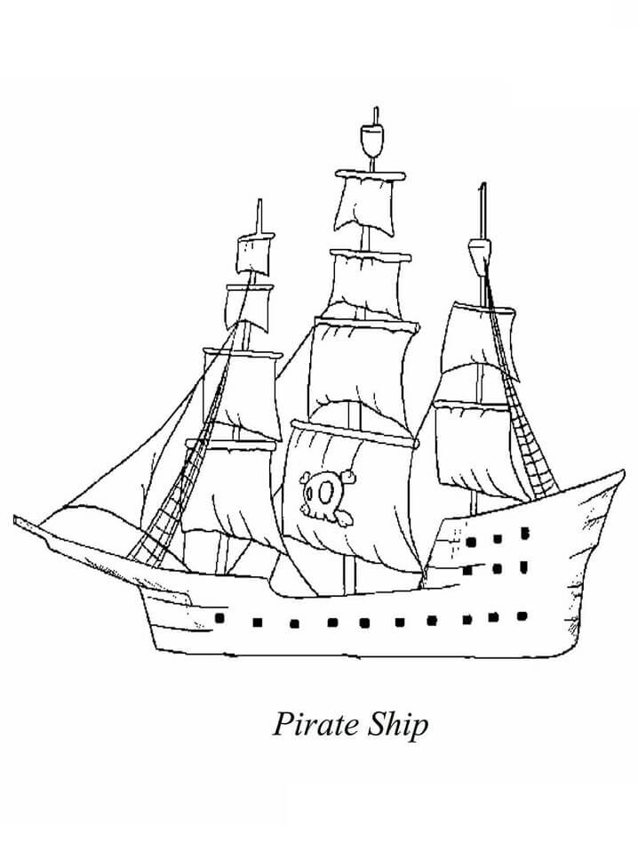 Dibujo de Un Barco Pirata para Colorear