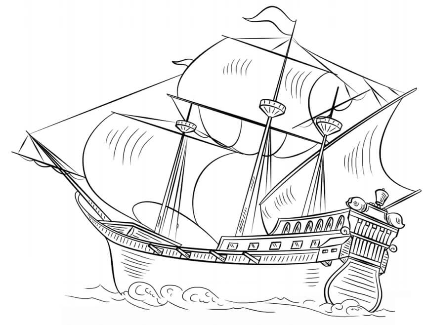 Dibujo de Barco Galen para Colorear