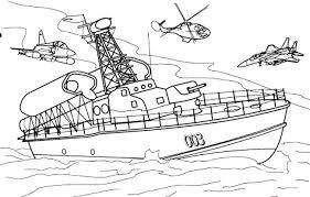 Dibujo de Barco del Ejrcito para Colorear