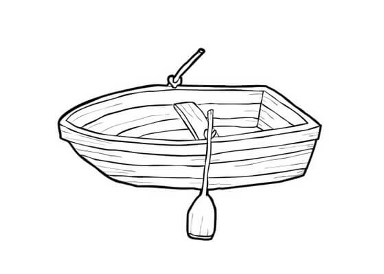 Dibujo de Bote de Remos Pequeo 1 para Colorear