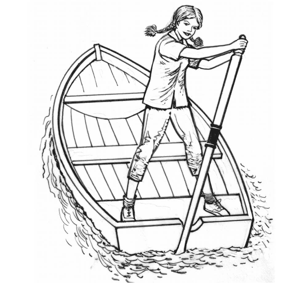 Dibujo de Bote de Remos de Nia 1 para Colorear