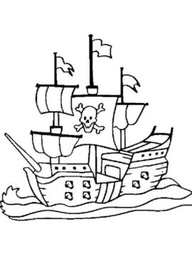 Dibujo de Fresco Barco Pirata para Colorear