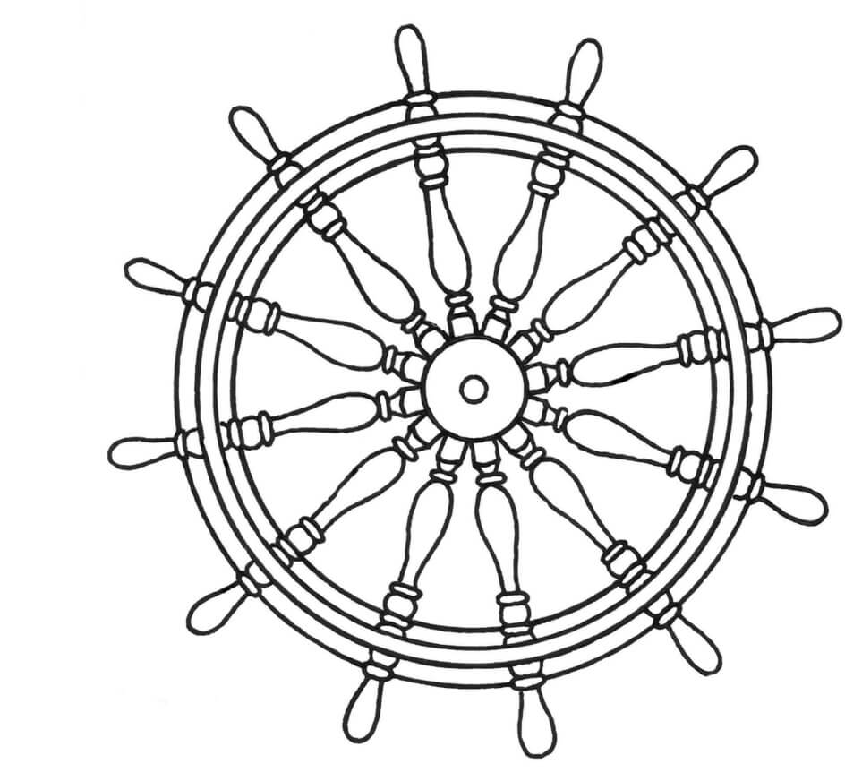 Dibujo de Rueda de la Nave para Colorear