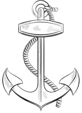 Dibujo de Un Ancla para Colorear