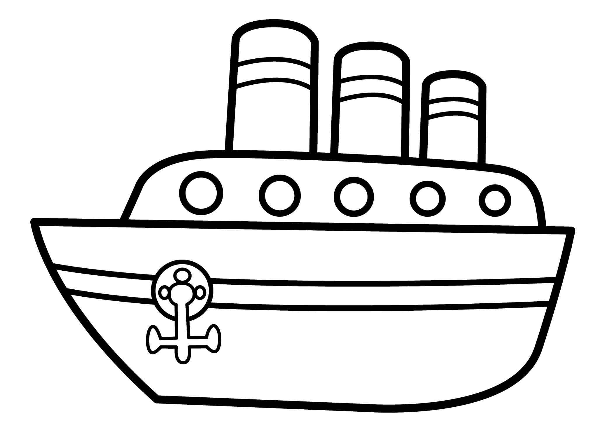 Dibujo de Barco Bsico para Colorear