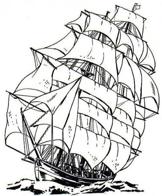Dibujo de Barco Fresco para Colorear