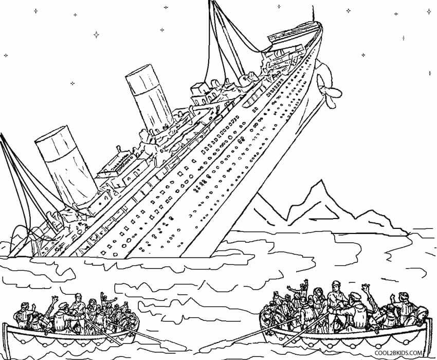 Dibujo de Barco Hundido para Colorear