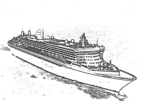 Dibujo de Barco Queen Mary para Colorear