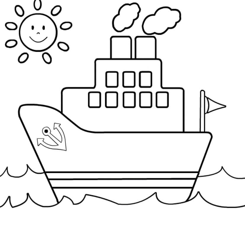 Dibujo de Barco para Nios para Colorear