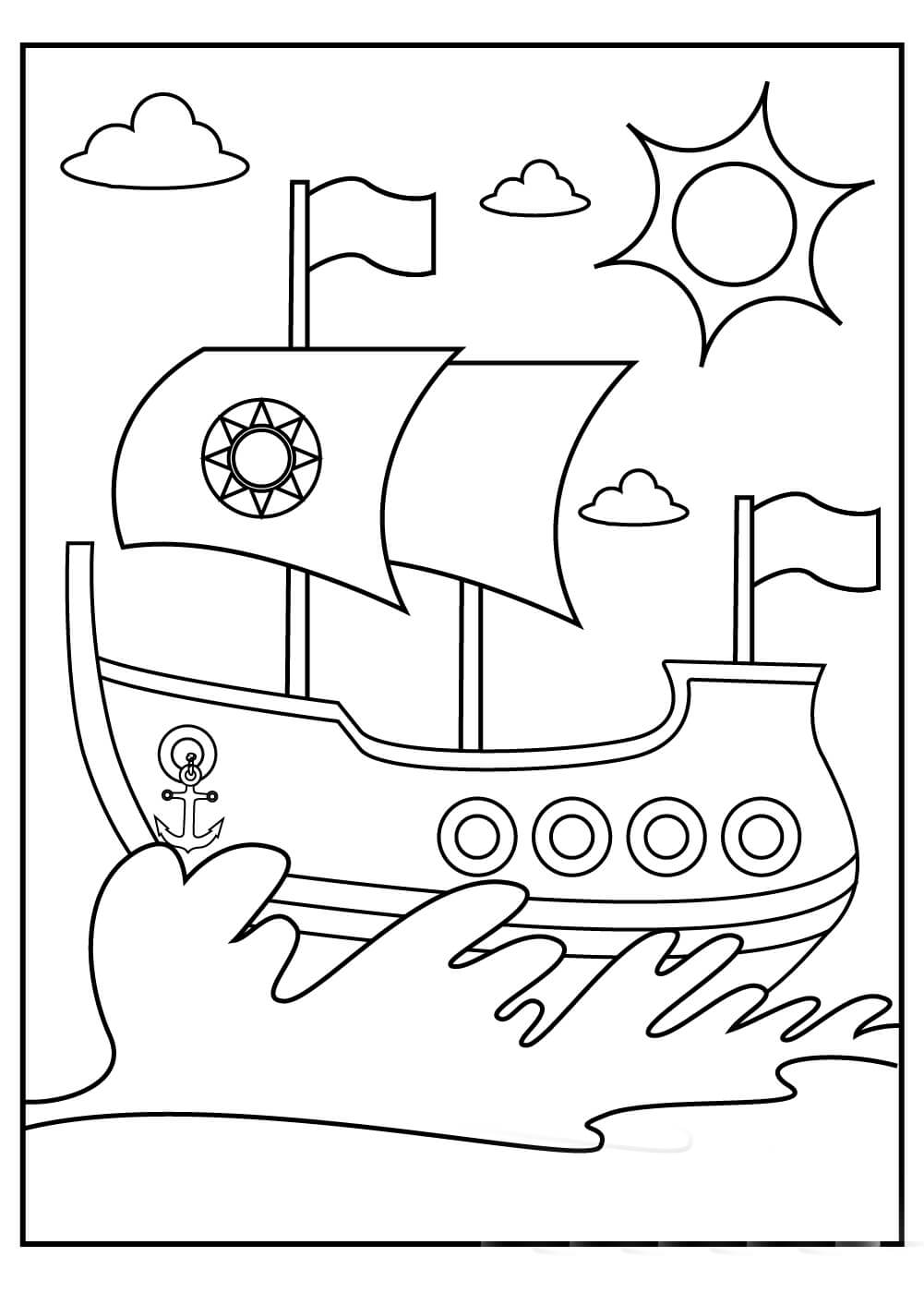Dibujo de Nave Normal para Colorear
