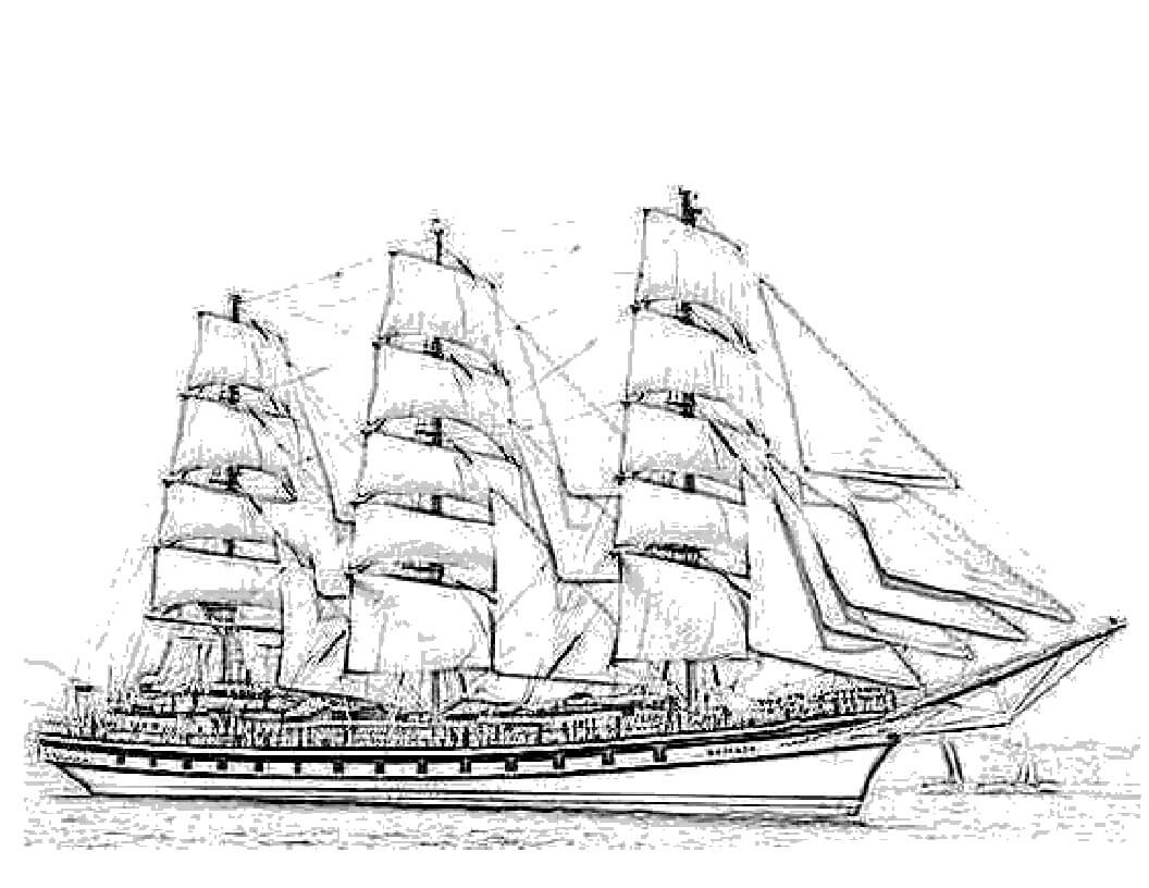 Dibujo de Navegacin Barco para Colorear