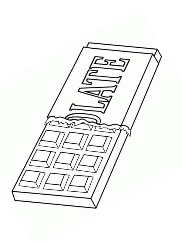 Dibujo de Agradable Barra de Chocolate para Colorear