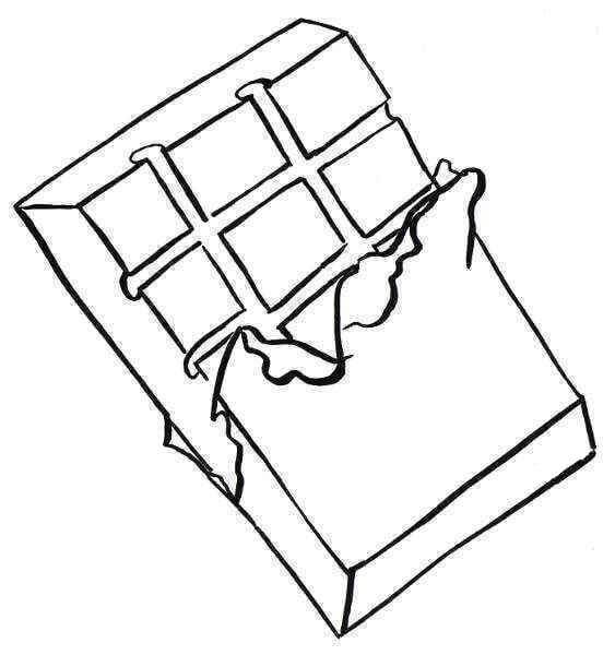 Dibujo de Barra de Chocolate Increible para Colorear