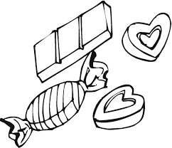 Dibujo de Barra de Chocolate y Dulces para Colorear