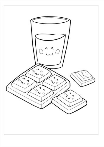 Dibujo de Animados de Chocolate y Agua para Colorear
