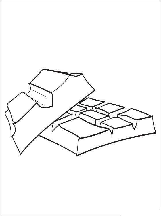 Dibujo de Dos Barra de Chocolate Dibujo para Colorear