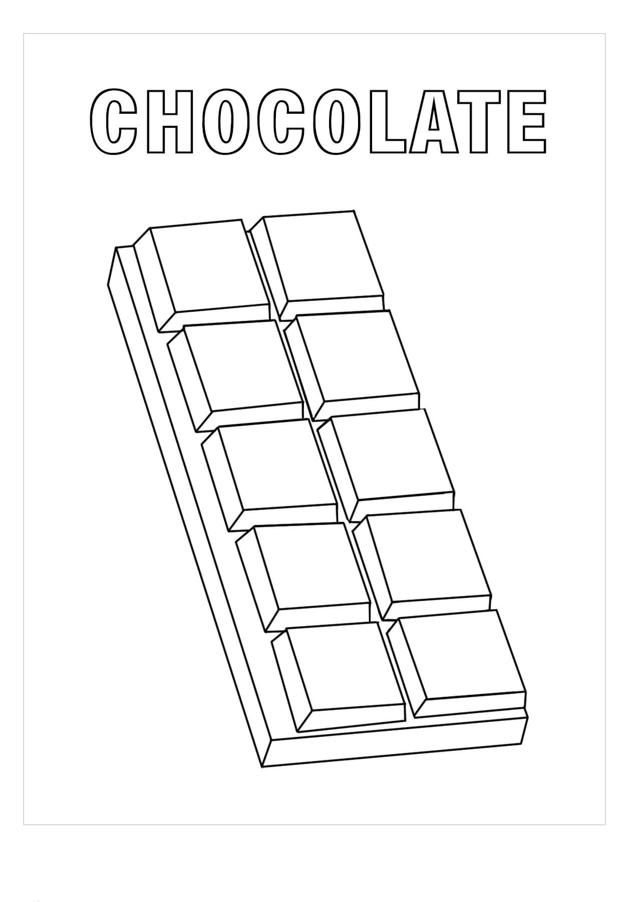 Dibujo de Gran Barra de Chocolate para Colorear