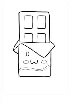 Dibujo de Linda Barra de Chocolate para Colorear