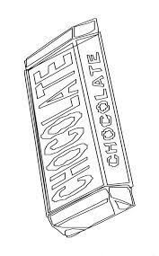 Dibujo de Mano Dibujar Barra de Chocolate para Colorear
