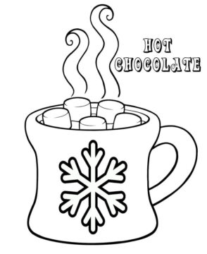Dibujo de Taza de Chocolate Caliente para Colorear