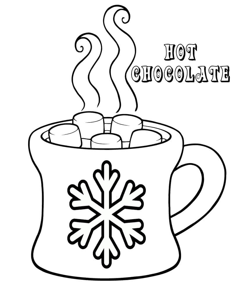 Dibujo de Taza de Chocolate Caliente para Colorear