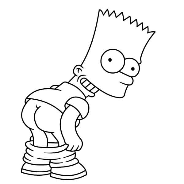 Dibujo de Bart Simpson Culo para Colorear