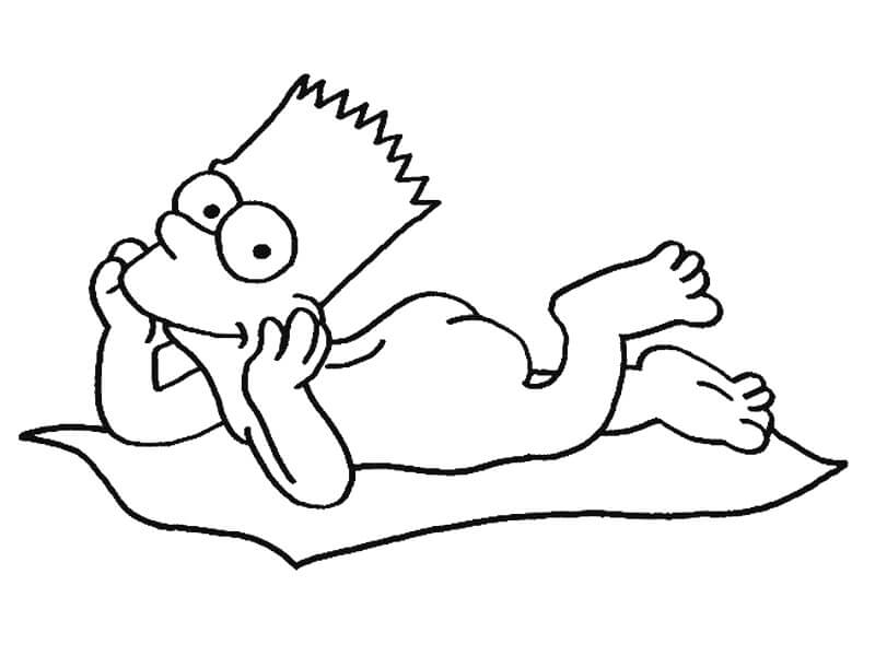 Dibujo de Bart Simpson Divertido para Colorear