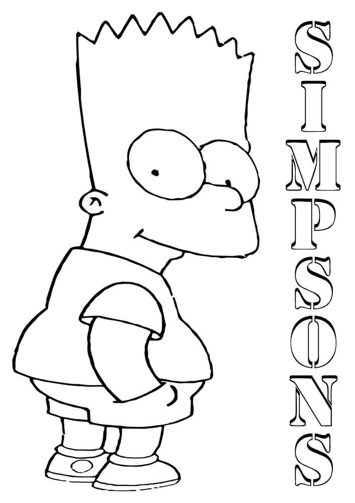 Dibujo de Bart Simpson Sonriendo para Colorear