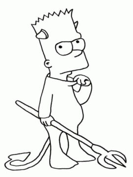 Dibujo de Diablo Bart Simpson para Colorear