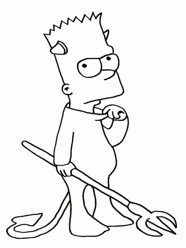 Dibujo de Diablo Bart Simpson para Colorear