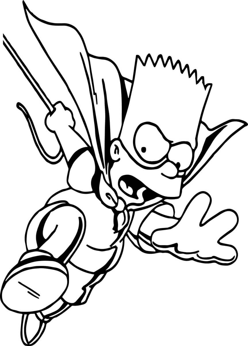 Dibujo de Ejecutando Bart Simpson para Colorear